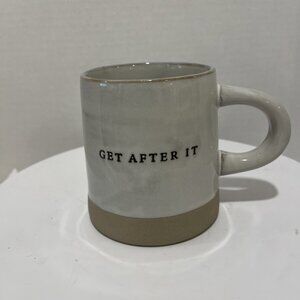 Hearth & Hand Magnolia Stoneware "Get After It" Coffee Cup Mug Bottom Raw Finish